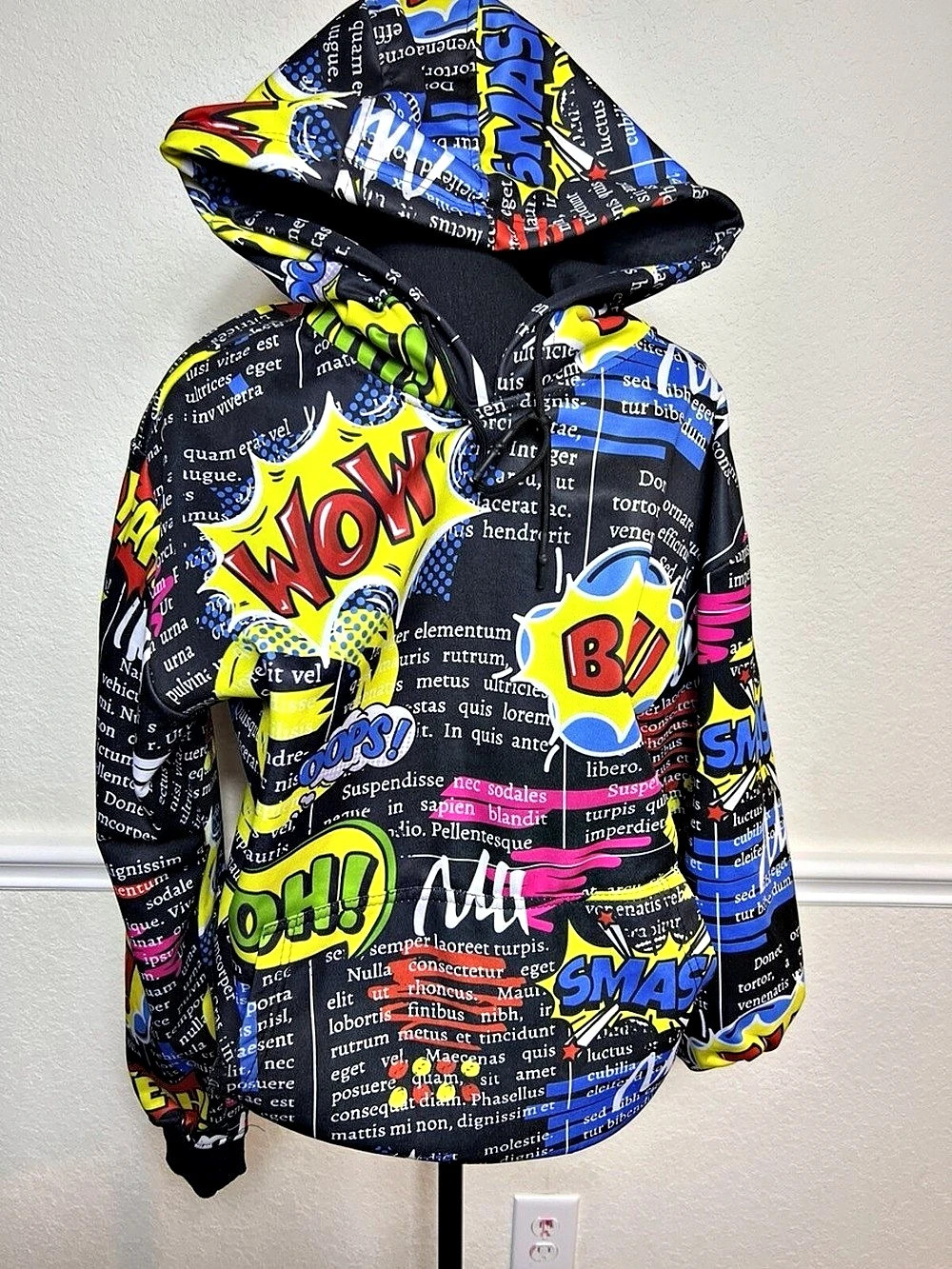 Men's Encrypted NYC Graphic Hooded Comic Sweatshirt
